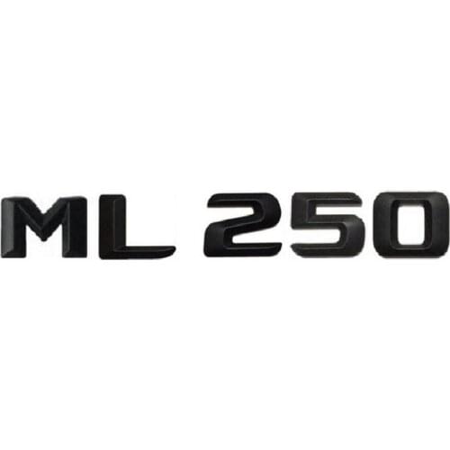 Matt Black " ML 250 " Car Trunk Rear Letters Words Number Badge Emblem Decal Sticker for Mercedes Benz ML Class ML250