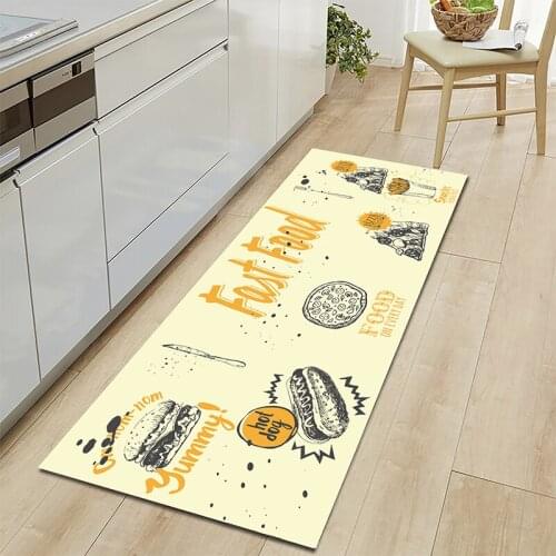 Gourmet food Theme Area Rugs Washable Door-Mat Bedroom Non-Slip Modern-Carpet Kitchen Bathroom Entrance Water Absorb Mats