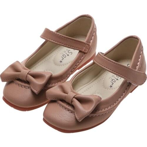 2020 New Fashion Bow Kids Flat Leather Shoes Children School Shoes Princess Lttle Girls Party Shoes 3 4 5 6 7 8 9 10 11 12 Year