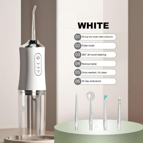 Oral Irrigator Electric Dental Flusher Teeth Washing Machine Household Portable Dental Flosser Water Floss With 4 Heads