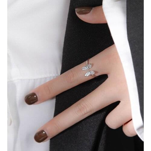 Trendy Butterfly Ring Set For Women Korean Style New Design Fashion Jewelry Adjustable Opening Rings Creative Party Sister Gift