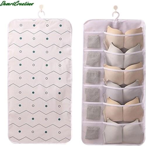 Multi-function Storage Hanging Bag Thick Non-woven Underwear Hanging Storage Bag Wall-mounted Bra Sock Organiser