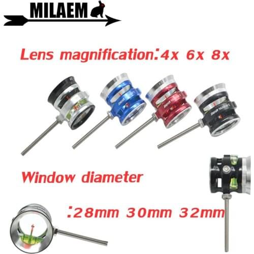 1pc Archery Bow Sight Rainbow-F2 ID32mm Compound Bow Sight Optical Fiber 1Pin Translucent Acrylic Lens Shooting Accessories