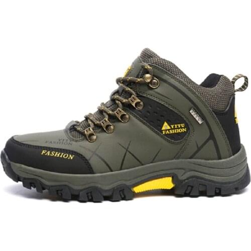 Autumn Winter Warm Breathable Hiking Boots Mountain Climbing Hiking Shoes Men Non-slip Snow Hunting Trekking Sneakers Outdoor