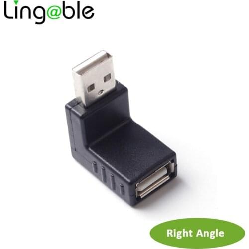 Lingable 90 degree USB 2.0 A male to A female Right Angle Adapter USB 2.0 AM/AF Connector for laptop PC Computer