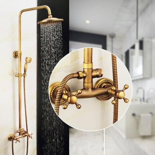 Imitate Bronze Full Copper Shower Shower Suit Household Pure Copper Bathroom Get Wet In The Rain Shower Shower Room Shower