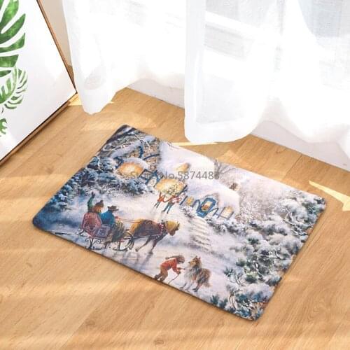 Christmas Floor Carpet Door Mat Non-slip Mat Fun Entrance Mat Non-slip Door Mat