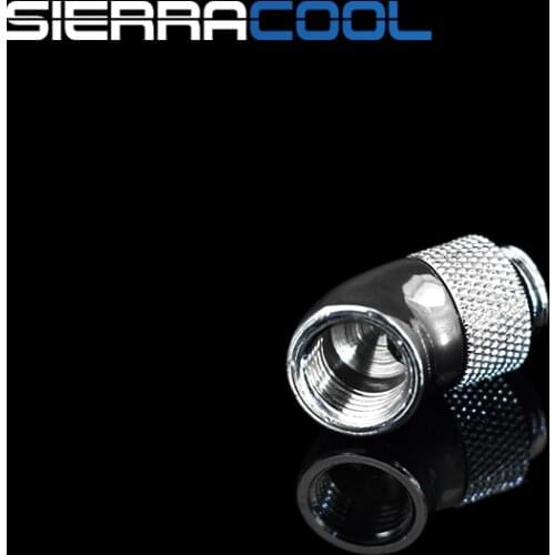 Silver G1/4'' thread 45 degree Rotary Fitting Adapter Rotating 45 degrees water cooling Adaptors