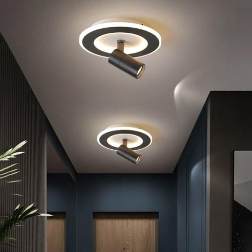 Modern LED Ceiling Lights For Living Room Home Entrance Wall Indoor White Black Framed Celling LED Lamp AC85-260V Lamparas Techo