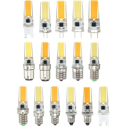 10pcs G4 G8 G9 E12 E14 E17 BA15D Dimmable LED Bulb 110v 220v 6w 2508 COB Mini Spotlight Chandelier Crystal Replace 60w Halogen