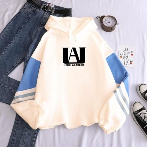Harajuku Anime My Hero Academia Periphery Printed Patchwork Hoodies Sweatshirt Unisex Winter Tracksuit Women Oversized Hoodies