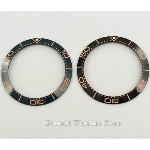 High Quality Watch Bezel 38mm Black blue/black Ceramic Bezel Insert Fit 40mm parnis Automatic Watch