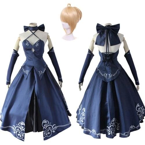 Fate Zero Blacken Saber Altria Pendragon Cosplay Skirt clothing Japanese Anime exhibition Halloween performance cosplay costume