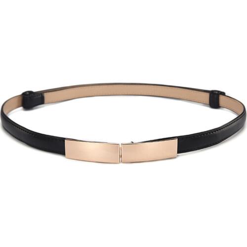 Women Leather Belts Strap Skinny Waist Gold Buckle All Match Sashes Dresses White Red Black Orange Fashion 2020 Trending Belt