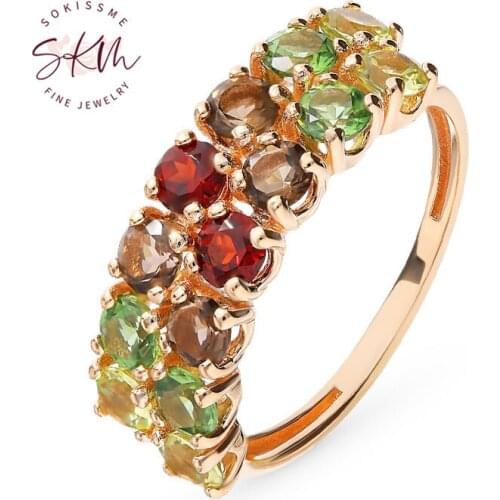 SKM 14k rose gold Vintage flower AAA rings for women Vintage Engagement wedding rings designer Luxury Fine Jewelry