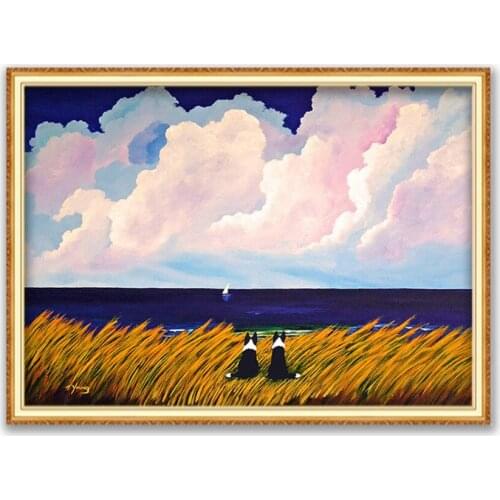 Animal Border Collie DIY 11CT Cross Stitch Embroidery Kits Craft Needlework Set Printed Canvas Cotton Thread Wholesale Hot Sell