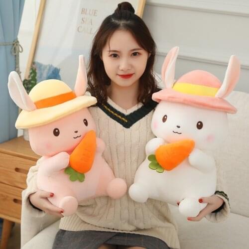 1pc 25/35cm Lovely Rabbit Holding Carrot Plush Toys Cute Kawaii Dolls Stuffed Soft Animal Toys for Child Kids Birthday Gift