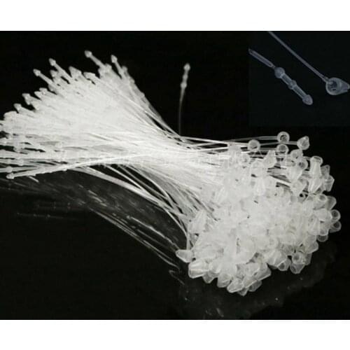 1000pcs/lot 7 inch (175mm) hang tag string garment tags lock plastic snap fastener loop plastict tag fastener for clothes brand