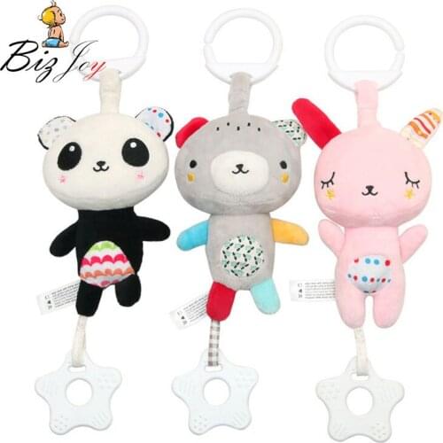 33cm Baby Stuffed animal Stroller Bed Hanging Crib Mobile Soft Rattle Teether Plush Toy Newborn Babies intelligence Development