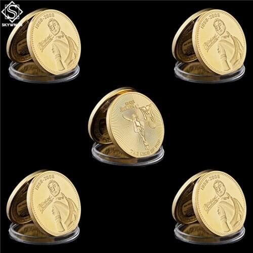 5PCS The King of Pop Music Super Star Michael Jackson Grammy Winners Gold Collectible Coin