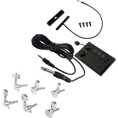 6x Guitar Tuning Pegs Machine Heads+Violin Pickup Piezo Preamp Musical Parts