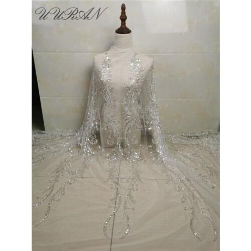 Handmade African Lace Fabric with Beads for Dress Diy Tissu Mesh Tulle Flower Embroidered Patchwork Sewing Material Cloth