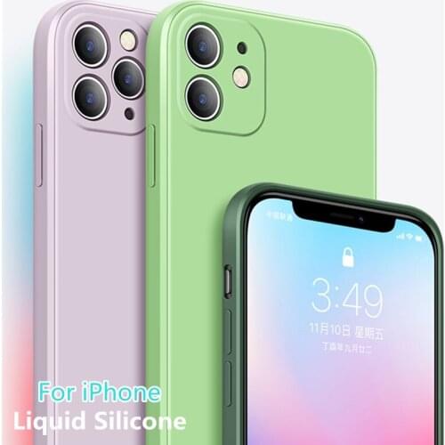 For iPhone 11 12 Pro SE 2 Case Luxury Original Silicone Full Protection Soft Cover For iPhone X XR 11 XS Max 7 8 Phone Case