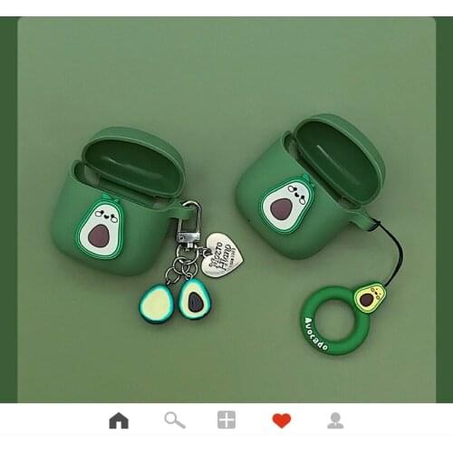 For JBL Tune 220 Case Cute Cartoon Avocado Silicone Earphones Non-slip Protect Cover for JBL 220 Tws /Tune 225 Case