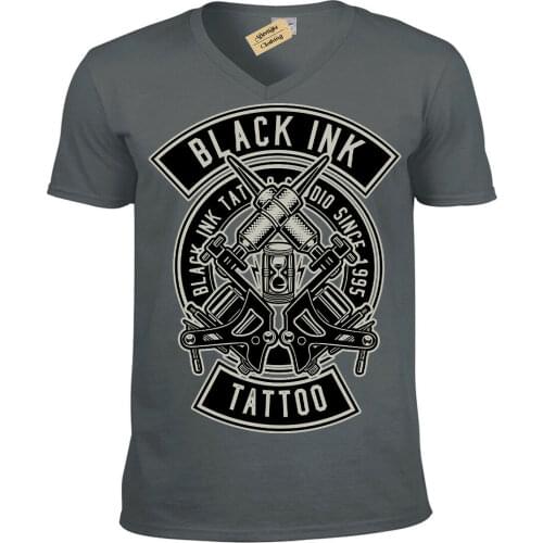 Black Tattoo T-Shirt tattooist artist Mens Ink