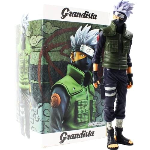 28cm Anime Naruto Shippuden Grandista Hatake Kakashi Banpresto Shinobi Relations PVC Action Figure Collection Model Toy