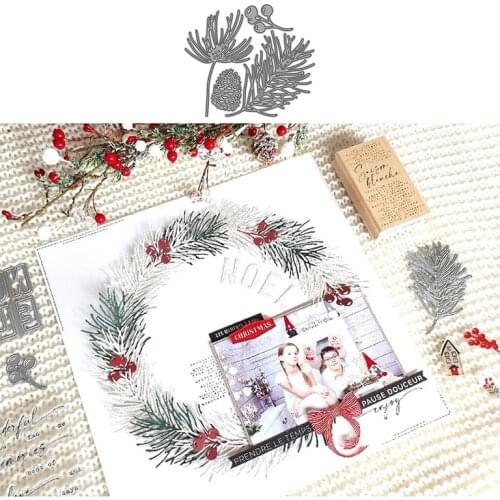 Spruce Leaves Plant Cutting Dies Stamps Dies Scrapbooking Mold Cut Childrens Handmade Tools DIY Craft Decoration Metal Dies New