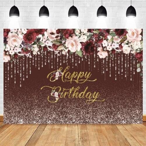 Yeele Baby Birthday Photography Backdrop Glitter Dot Flowers Adult Party Decor Photocall Background Photo Studio Photographic