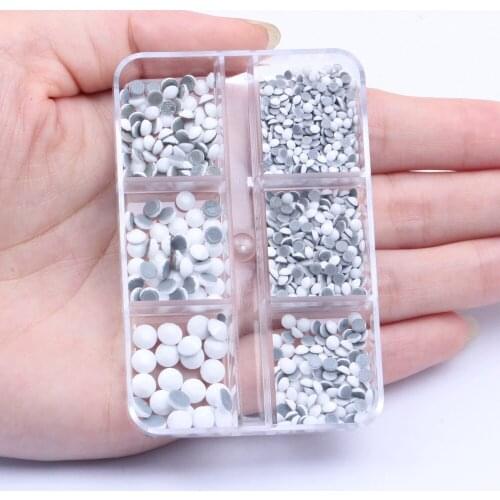 Ceramic White Hotfix Rhinestones For Nails ss6-ss30 Glue Backing Iron On Glass Chatons DIY Wedding Dress Clothes Decorations