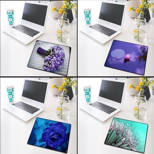 XGZ Sunflower Flower Small Mouse Pad Soft Rubber Fresh Student Non-slip Round Notebook Computer 22x18cm