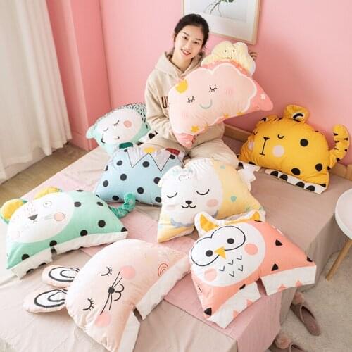 Kawaii cloud crown plush throw pillow stuffed animal owl hedgehog lion soft pillow cushion kids toys home decor birthday gift