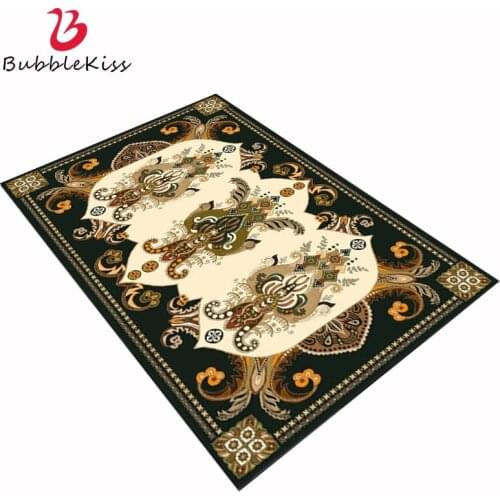 Bubble Kiss Fashion Modern Carpets For Living Room Classical Black European Flower Green Pattern Carpet Bedroom Decor Area Rug