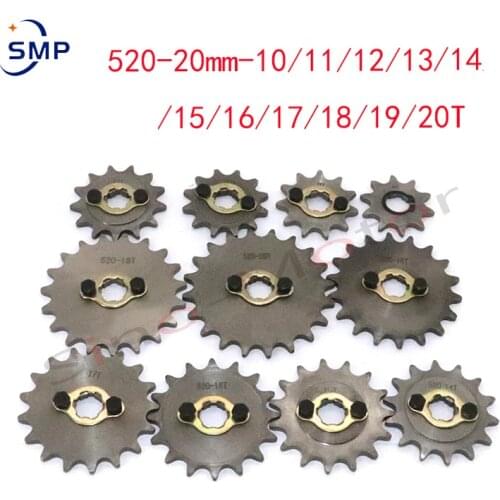 Motorcycle parts Sprocket 520 10T 11T 12T 13T 14T 15T 16T 17T 18T 19T 20mm Gear for Dirt Pit Bike ATV Quad Go Kart Buggy