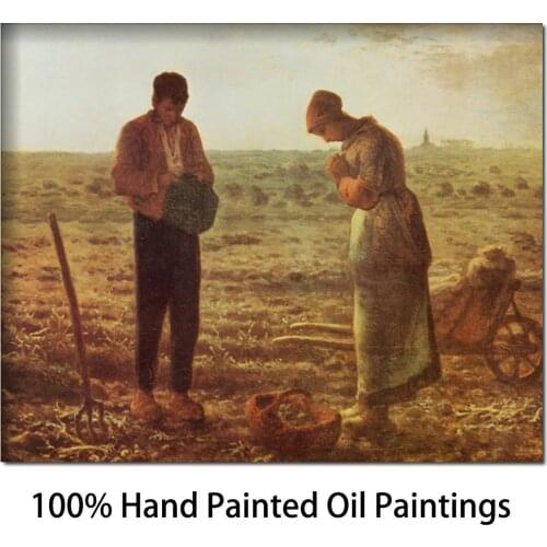 Modern oil painting Portrait Landscape art Angelus by Jean Francois Millet Canvas Reproduction handmade high quality dining room