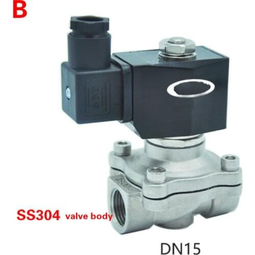 DN10-50 normally closed brass electric solenoid valve SS304 electric magnetic valve 220VAC 110VAC 24VDC 12VDC electric actuator valve