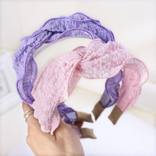 Headband Hairband For Women Girl Korean Cross Fabric Solid Folds Fashion Fresh Sweet Hair Accessories Head Wrap Wholesale