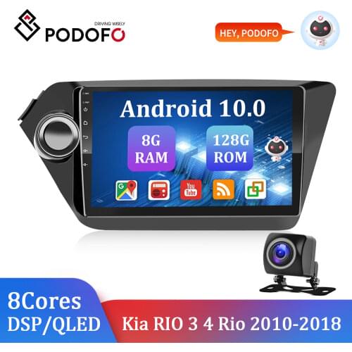 Podofo 2Din Android 9.0 RDS Car Radio For Kia RIO 3 4 Rio 2010-2018 GPS Navigation 2Din Wifi FM USB Video Player Mirror link