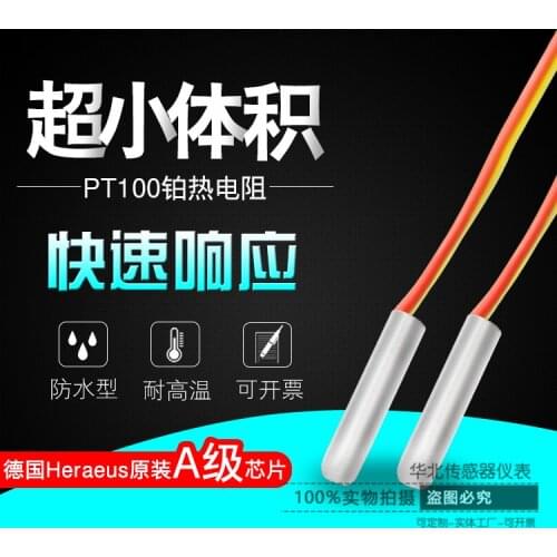PT100 2MM ultra small / ultra short size small PT1000 platinum resistor three wire two-wire system fast response