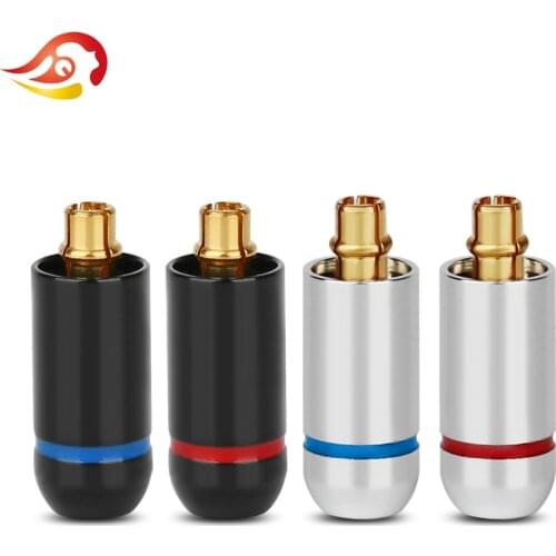 QYFANG 1 Pair Earphone Pin MMCX Plug Audio Jack Gold Plated Copper DIY Custom Splice Adapter For UE900 SE535 UM60 W10 ED5 ED8