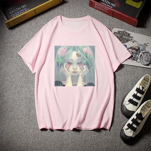 Japan Style Funny T Shirt Harajuku Kawaii Clothes Tshirt Aesthetic Anime Women Female T-shirt Vintage Fashion Ullzang Streetwear