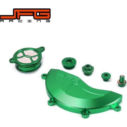 Green CNC Engine Cover Guard Cap Timing Oil Filter Screw Bolt For KAWASAKI KXF450 KX450F KXF 450 06 07 08 09 10 11 12 13 14 2015