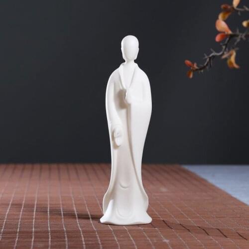 Zen Fine Silent Little Monk White Porcelain Creative Home Ceramics Craft Gift Decoration Tea Pet Zen Decor Kung Fu Decoration