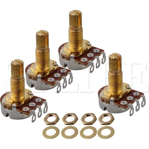 Gold Mini Size Guitar Pots A250K Volume Potentiometers for Guitar Parts Set of 5