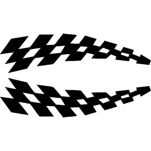 2X Racing Stickers Vehicle Car Decals Wheel Eyebrow Checkered Flags Safety Reflector KK Vinyl Prevention for Audi BMW 30cm*7cm