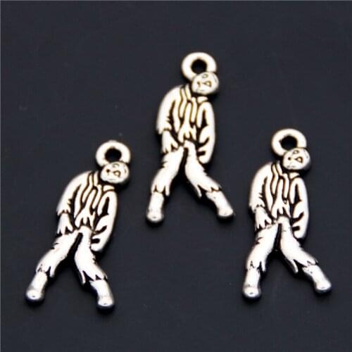 30pcs Silver Color Walking Dead Zombie Corpse Charms Pendant Fit DIY Bracelet Necklace A1562