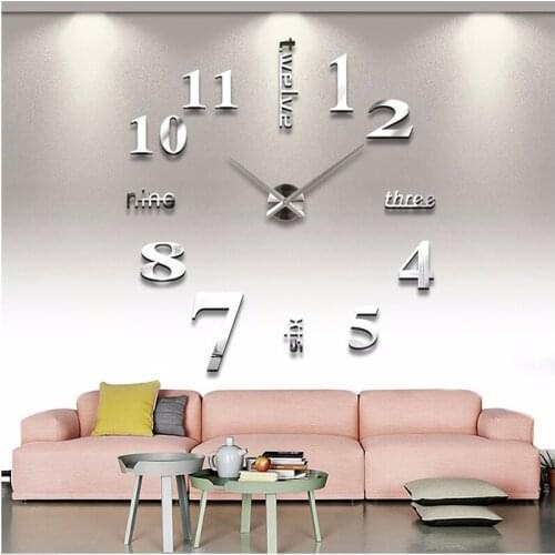 Large 3D DIY Wall Watch Clocks Wall Clock Modern Design Interior Home Decor reloj pared decorativo